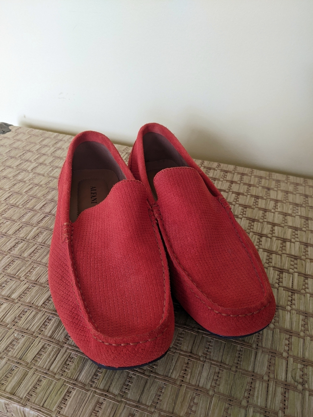 Alfani Kendric Men's Driving Shoes  Moccasins Slip On Size 10 Orange Suede